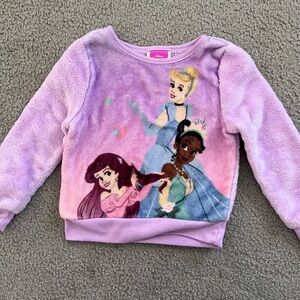 DISNEY-PRINCESS FUZZY CREWNECK SWEATER-3T